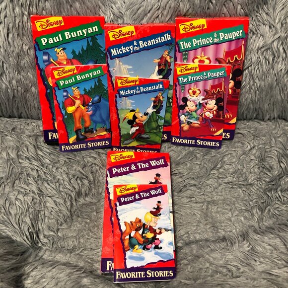 Disney Favorite Stories VHS Tape Lot Of 5 Peter Wolf Sleepy Hollow Beanstalk - Picture 4 of 7